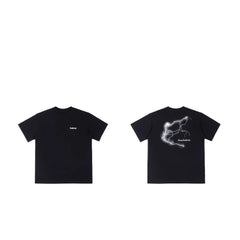 Street Philanthropist Lightning Print Short Sleeve T-Shirt Summer Tide High Street Details