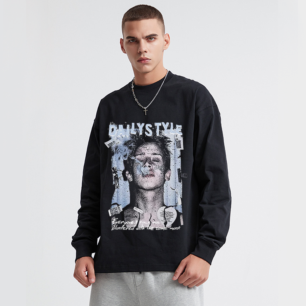 Boy Blowing Smoke Long-Sleeve Shirt