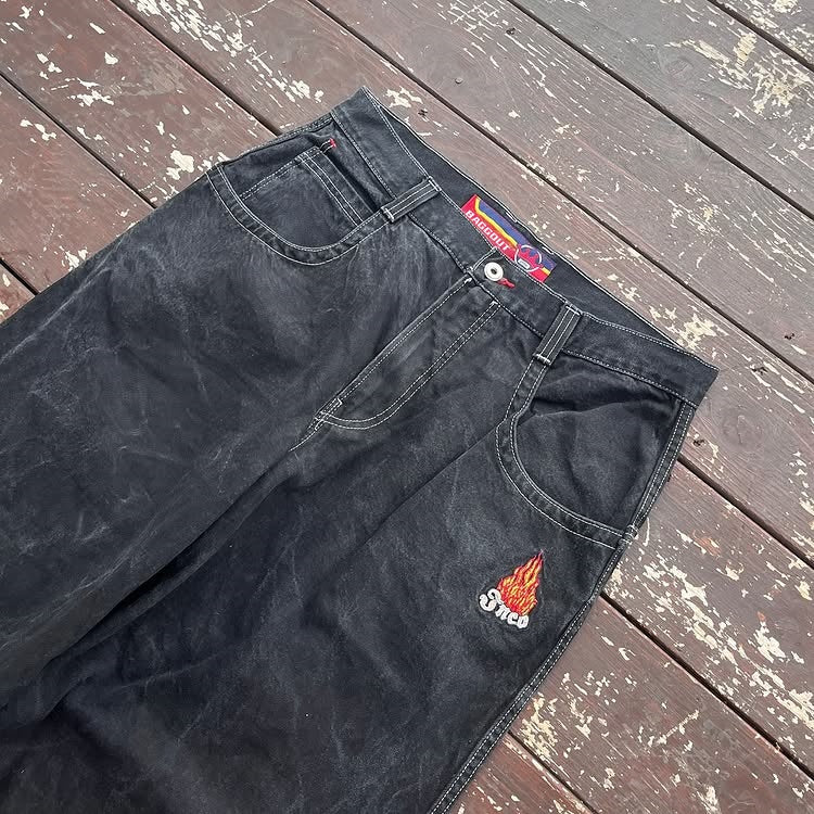 BAGGOUT Trendy street style crossbones print denim