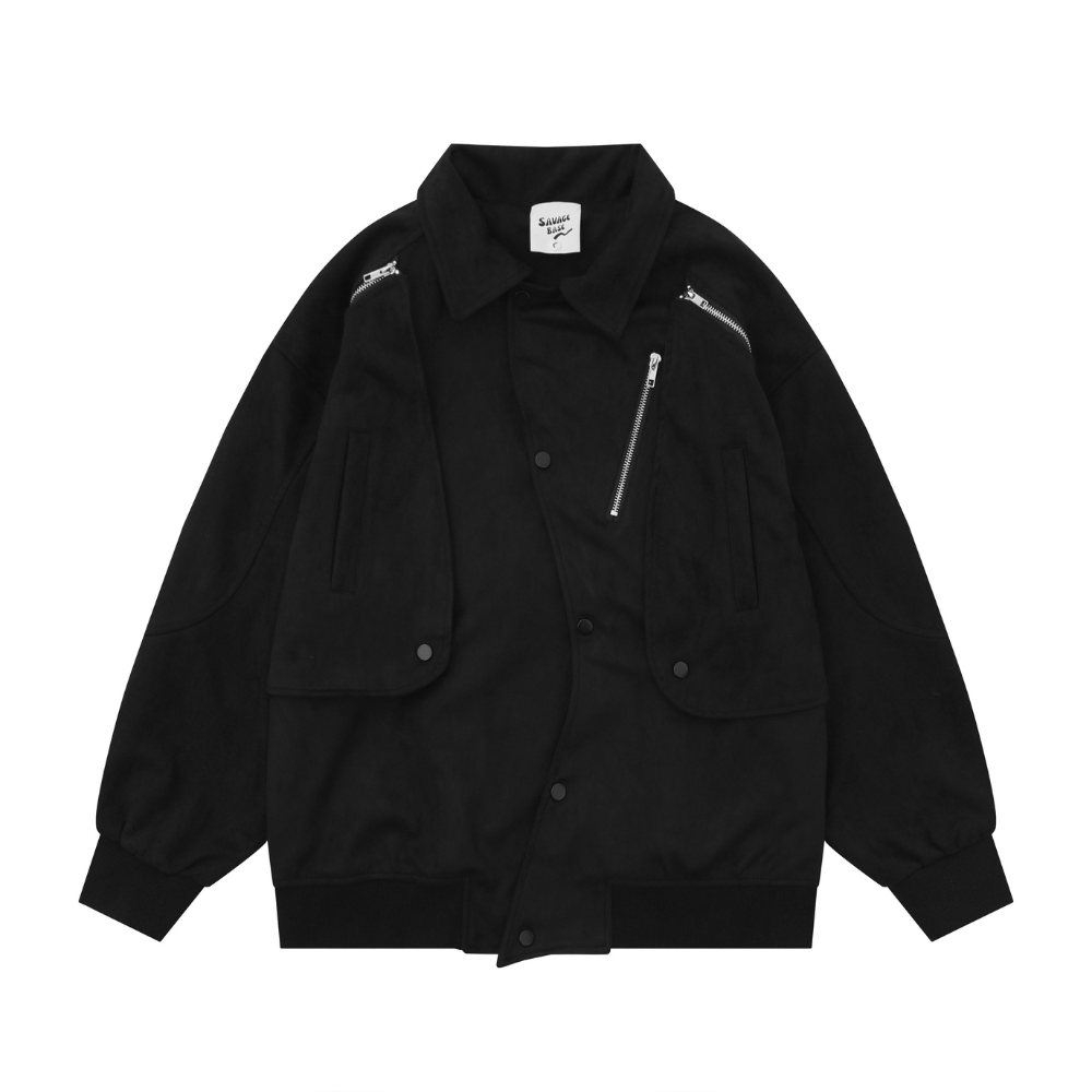 High Street Functional Zippered Pocket Jacket