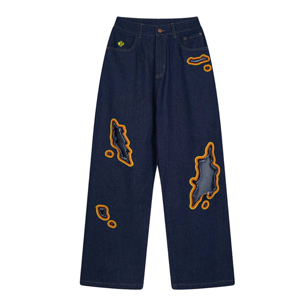 DF |Street Flame Ripped Jeans