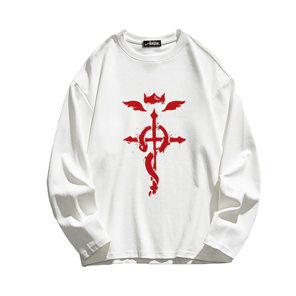 Retro Cross Devil Sign Long Sleeve Shirt