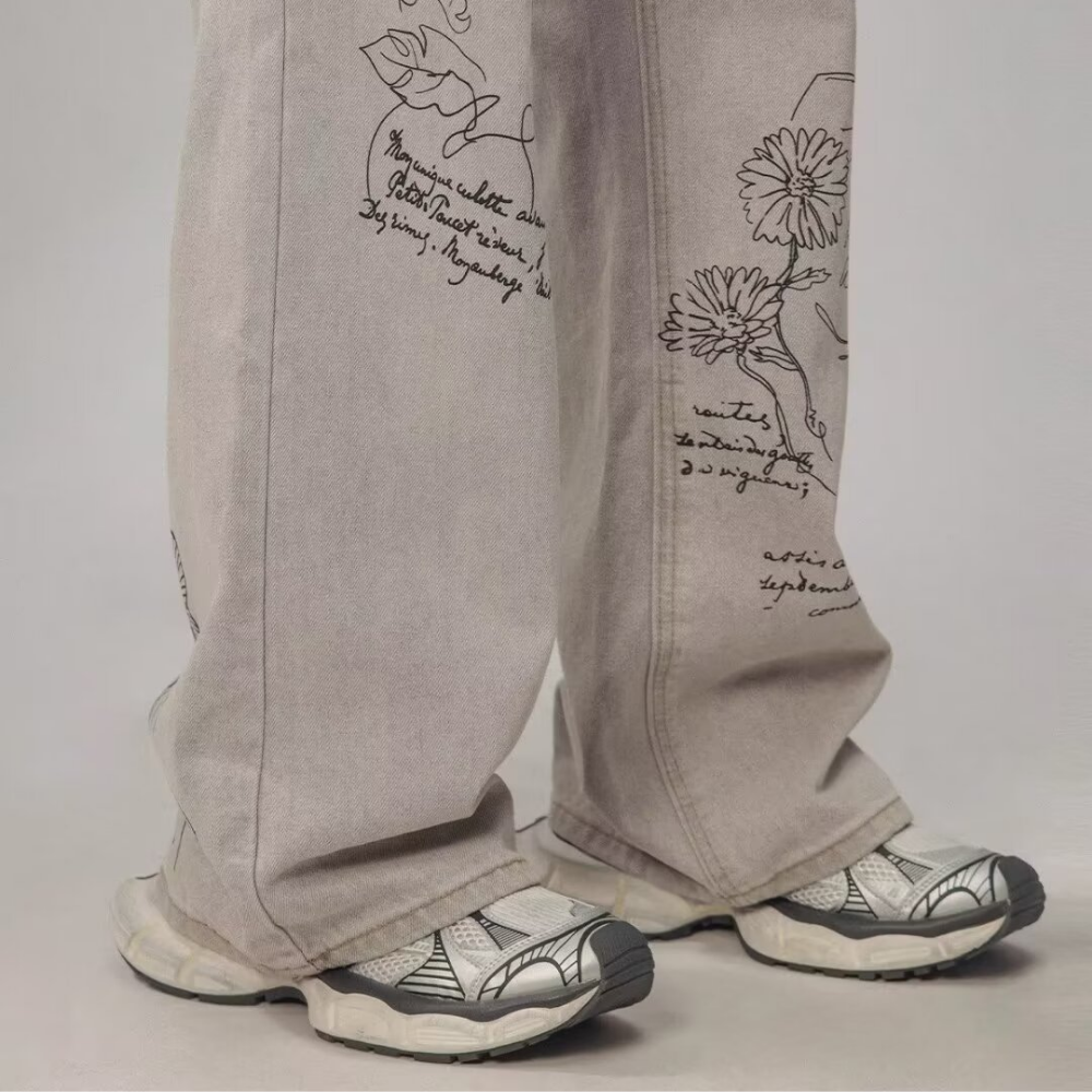 Women's Hand Painted Graffiti Jeans