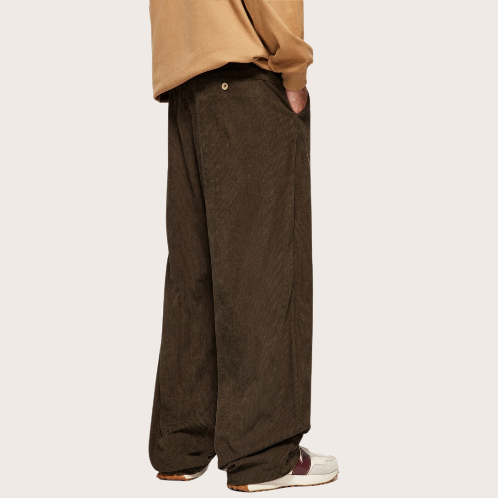 Solid Color Straight Corduroy Sweatpants