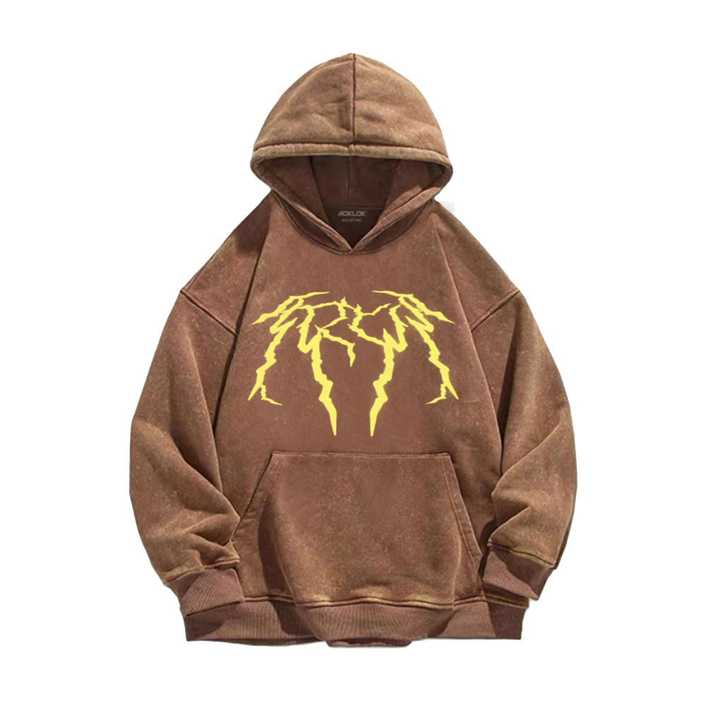 Japanese lightning Cross Washed Hoodie