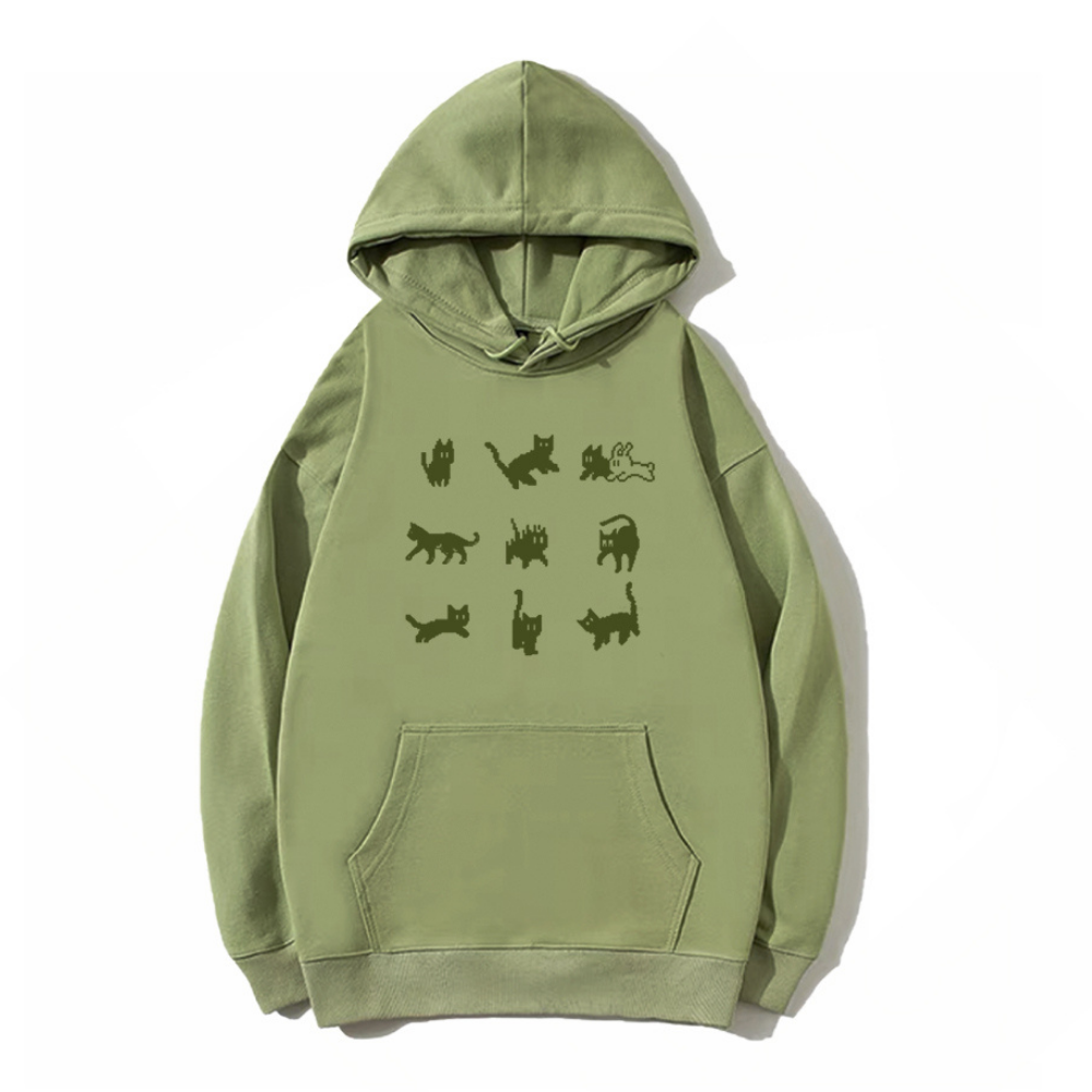 Black Cat Collection Print Hoodie