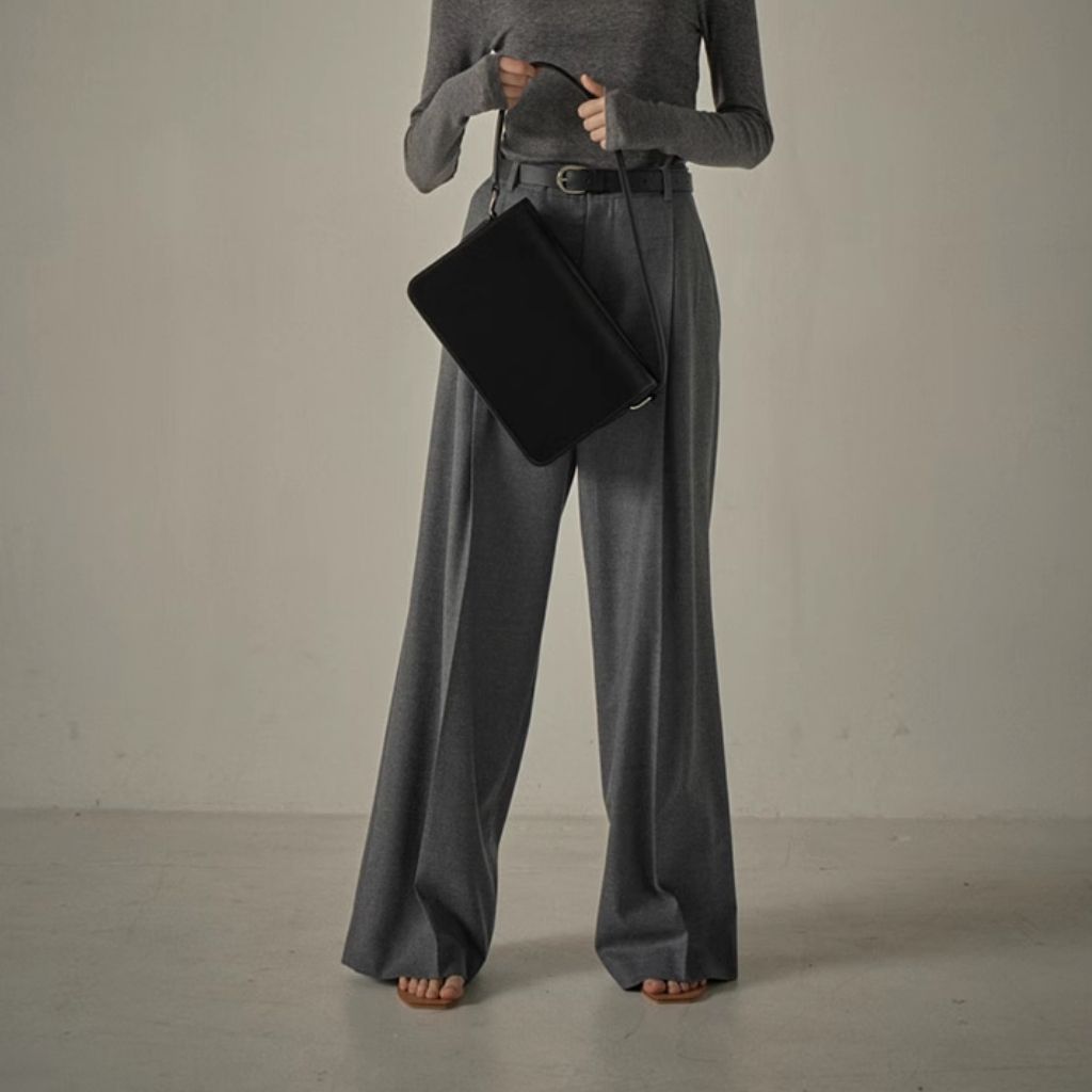 Women's High Waist Straight Suit Pants