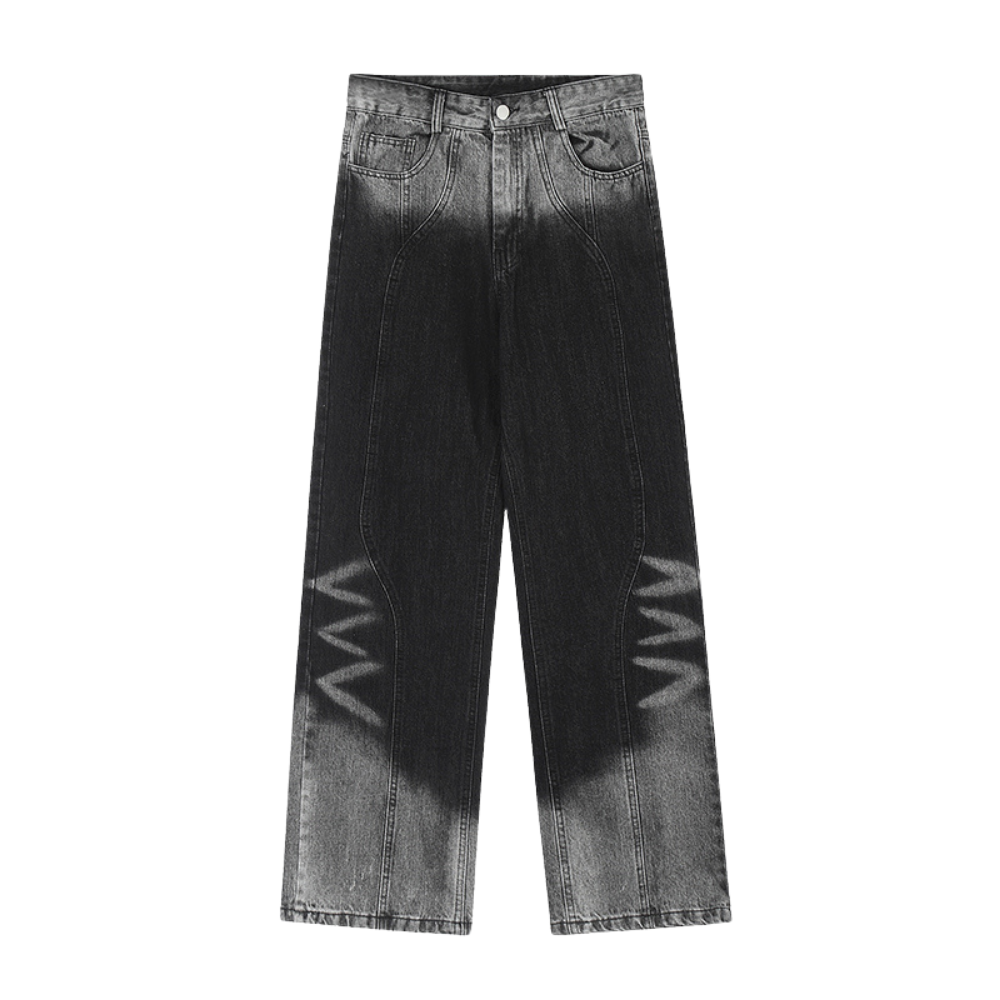 Gradient Tie-Dye Paneled Jeans