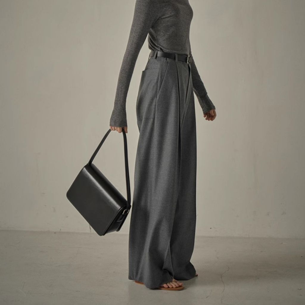 Women's High Waist Straight Suit Pants