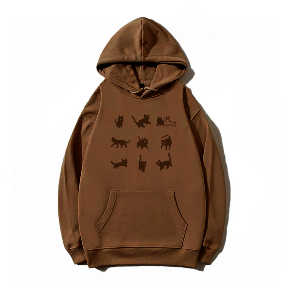 Black Cat Collection Print Hoodie