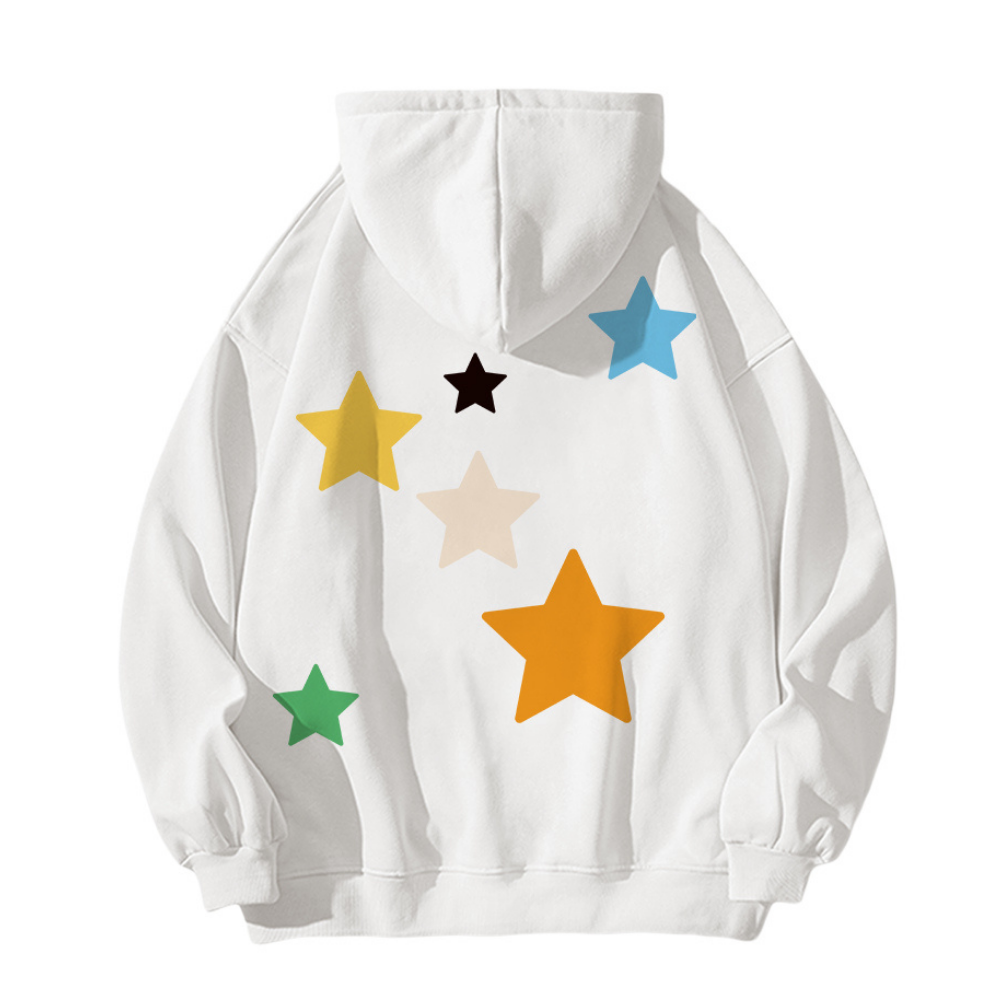 Colorful Stars Couple Cotton Hoodie