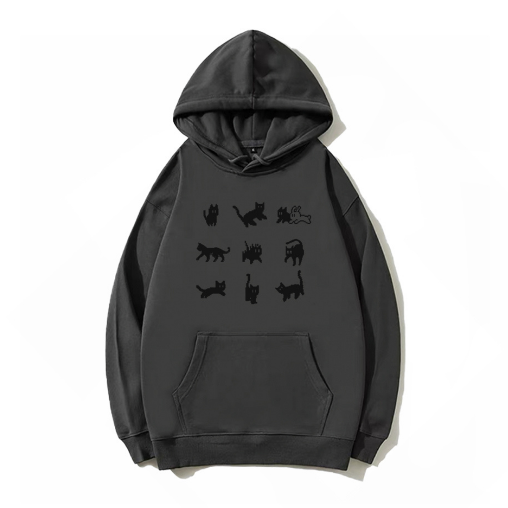 Black Cat Collection Print Hoodie