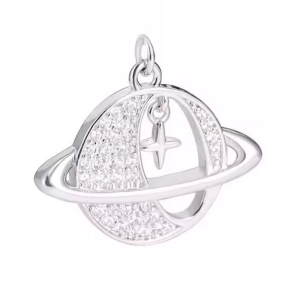 Cross Planet Pendant Necklace