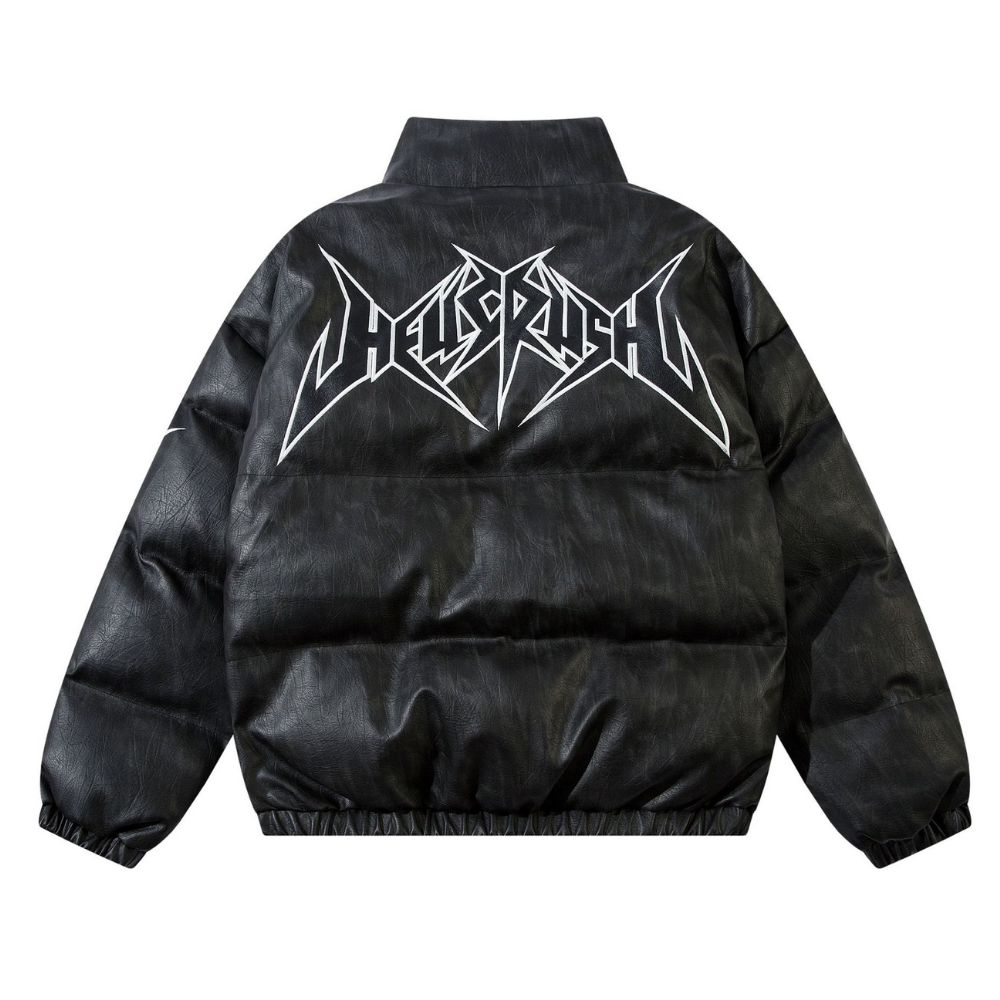 Thorn Letter Patch Stand Collar Coat