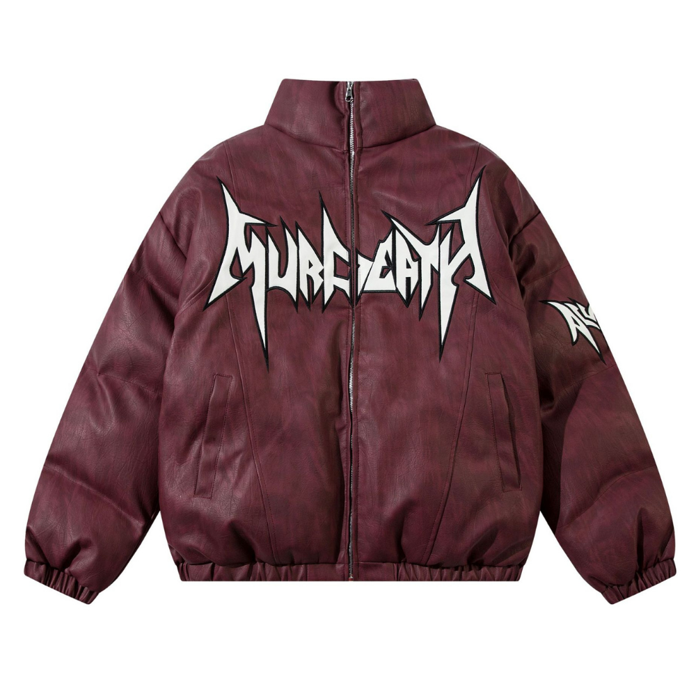 Thorn Letter Patch Stand Collar Coat