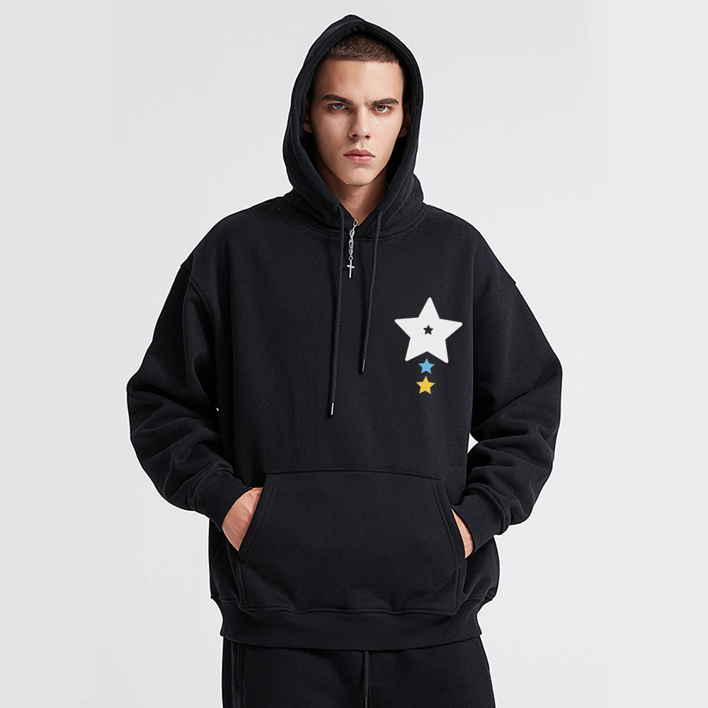 Colorful Stars Couple Cotton Hoodie