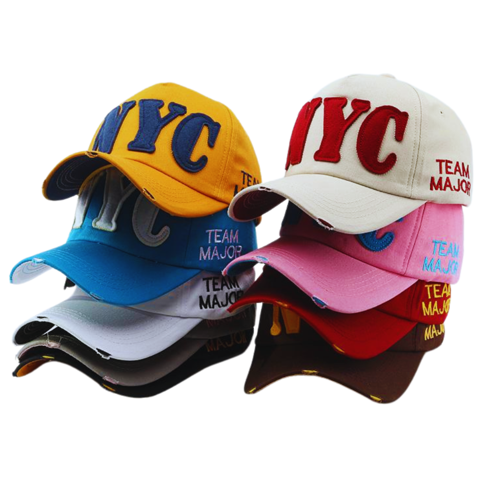 Distressed Street Baseball Cap With Embroidered Letters