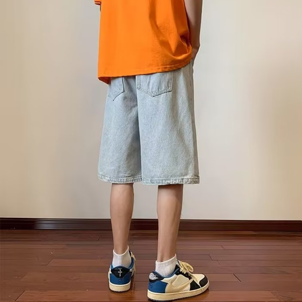 Retro Versatile Washed Denim Shorts
