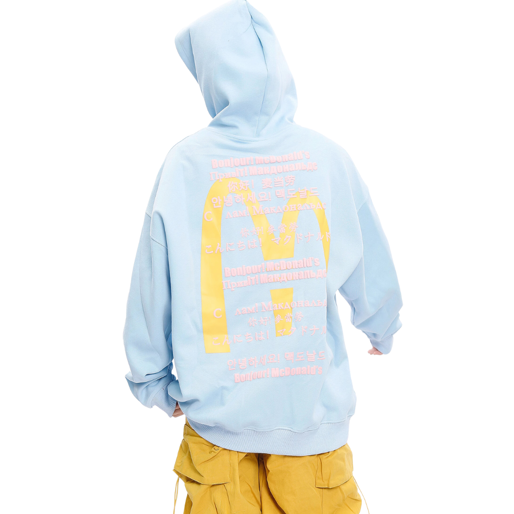 Casual Japanese Letter Print Hoodie