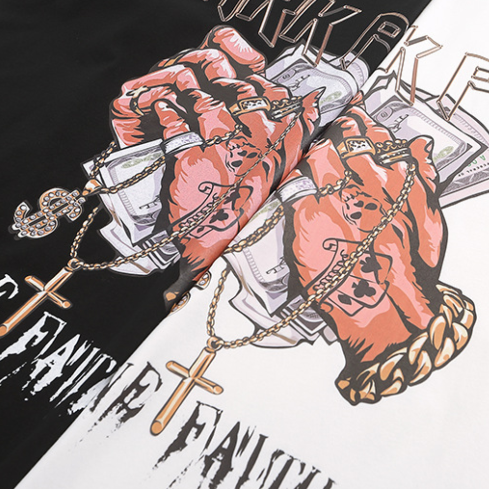 Holding Dollar Print Long Sleeve Shirt