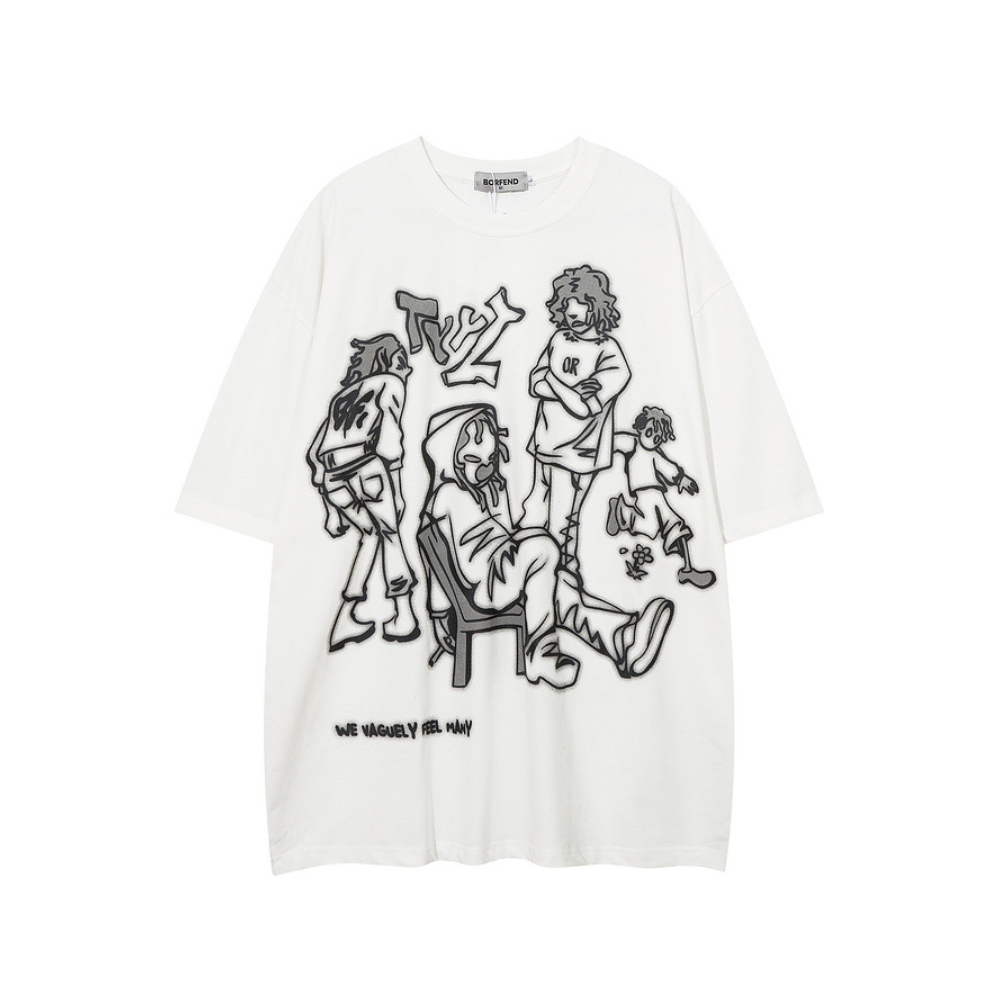 High Street Cartoon Graffiti T-Shirt