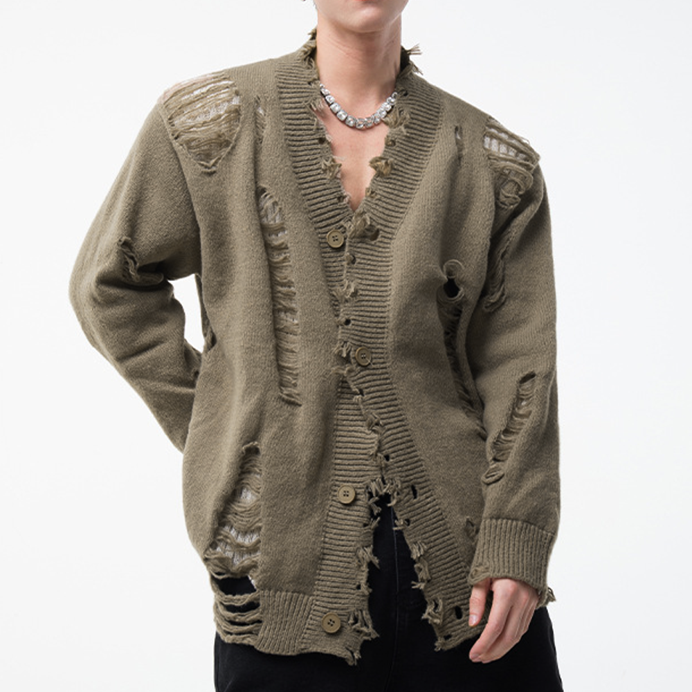 Loose Holes Cardigan Sweater