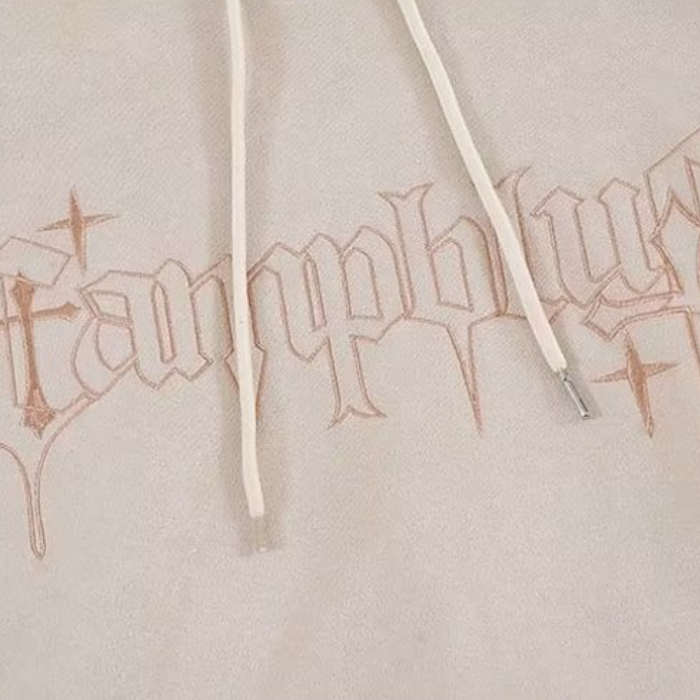 Vintage Cross Graphic Suede Hoodie
