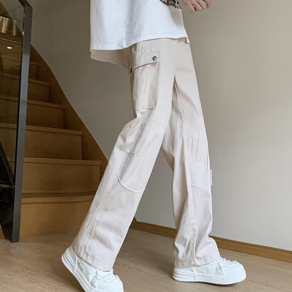 Trendy Straight White Cargo Pants