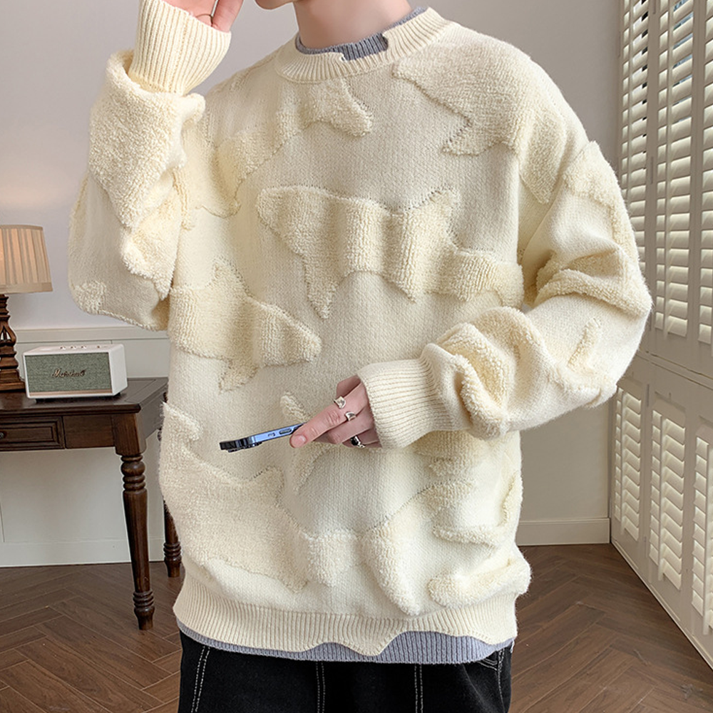 Soft Dolphin Base Flower Sweater