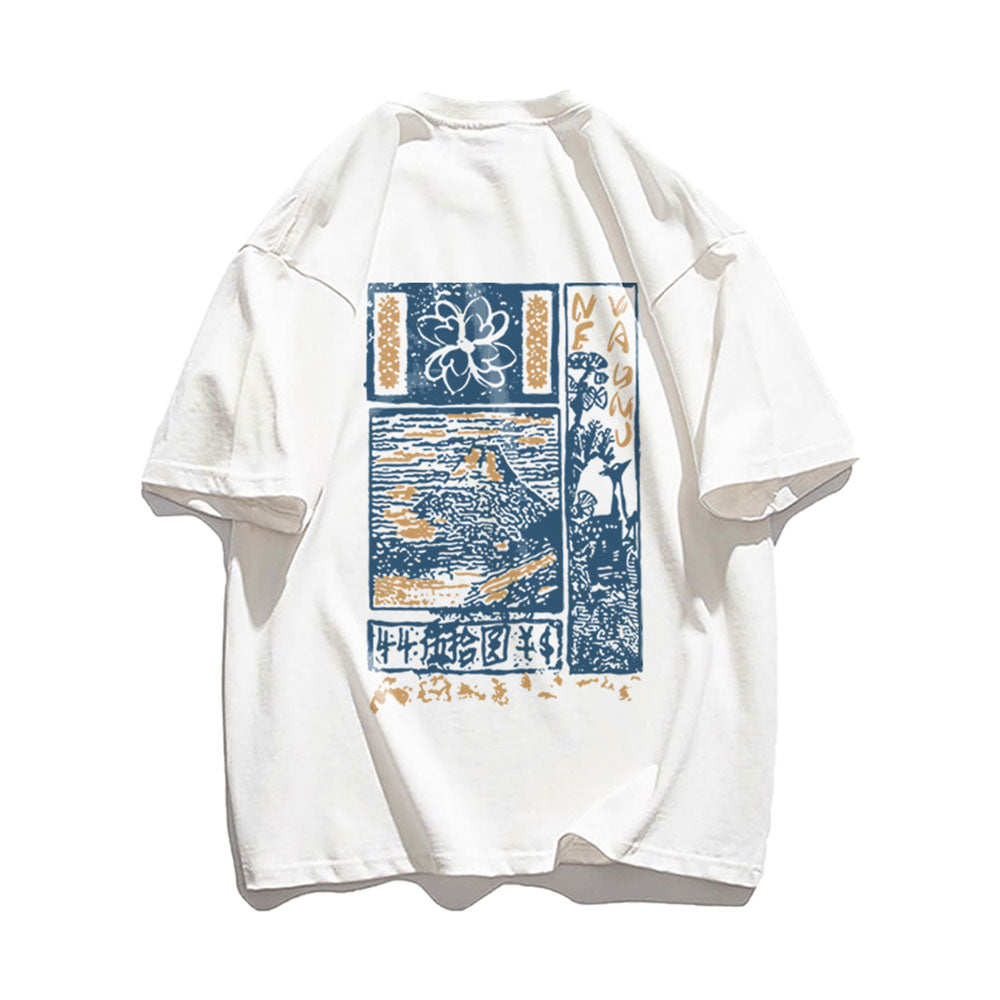 Vintage Landscape Print T-shirt