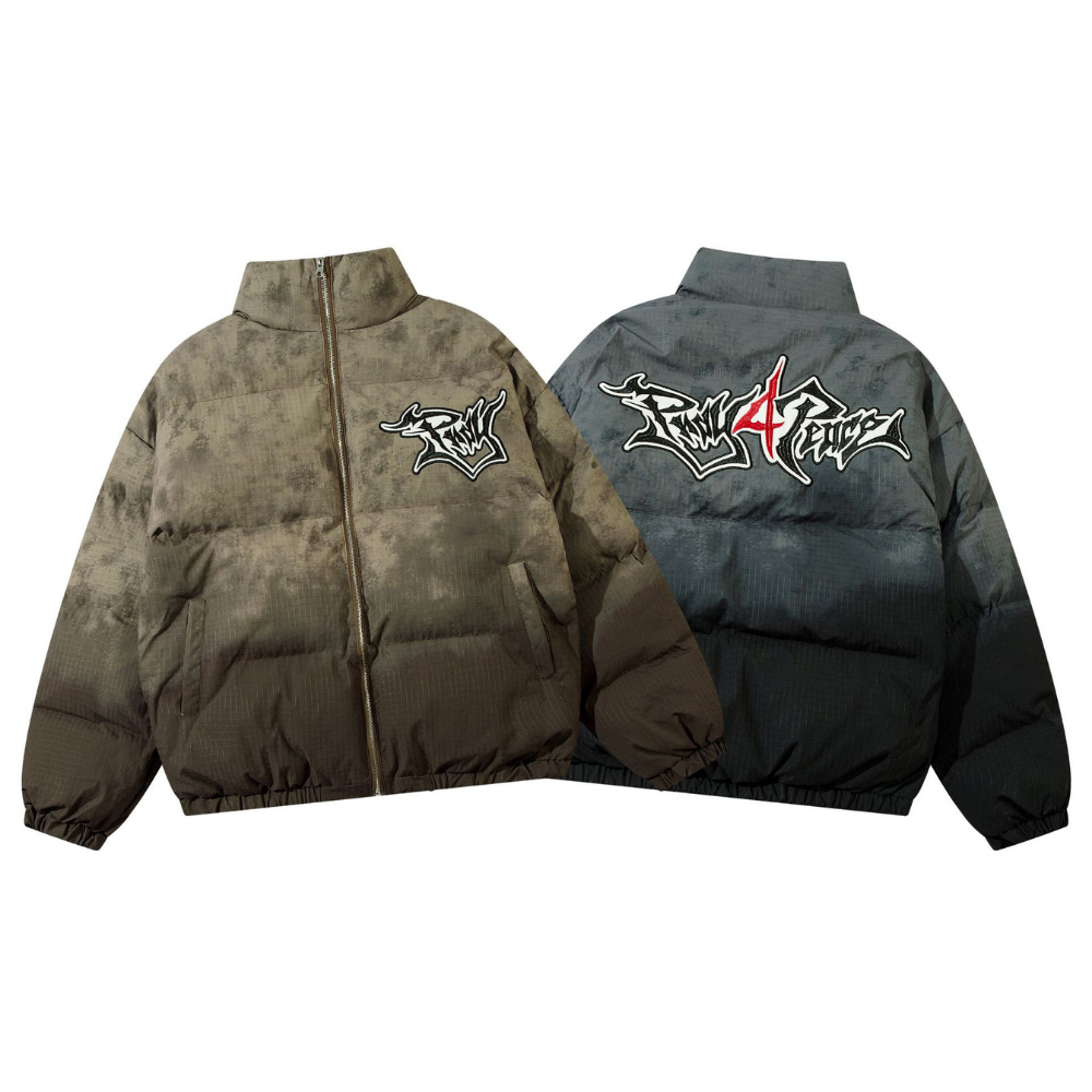 Gothic Letter Hip-Hop Patch Coat