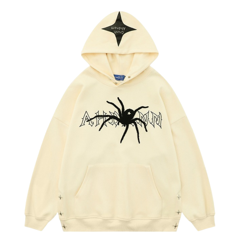 Starburst Spider Patch Button Hoodie