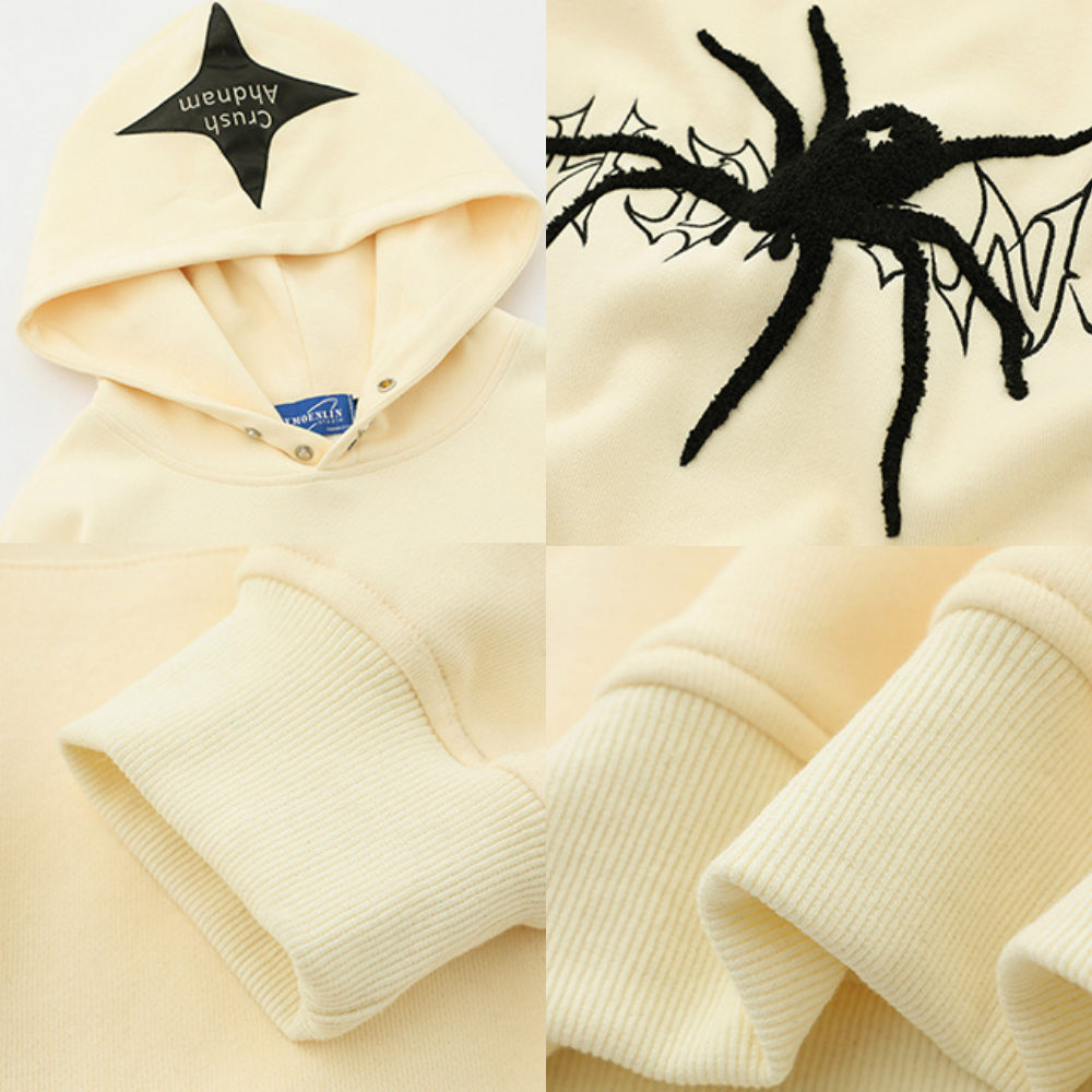 Starburst Spider Patch Button Hoodie