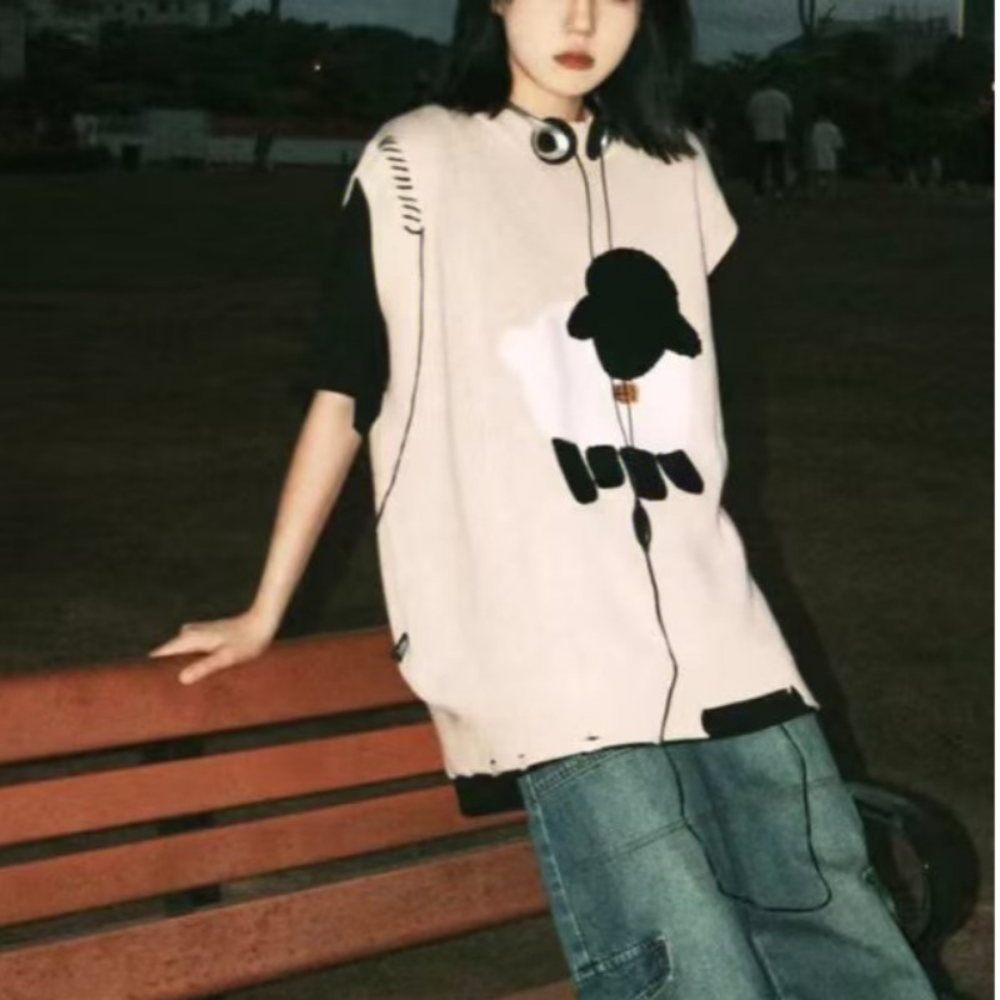 Cute Faceless Sheep Knitted Vest