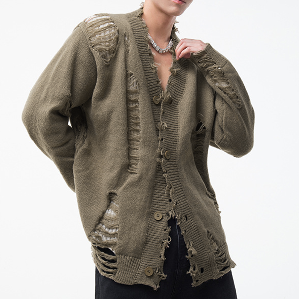 Loose Holes Cardigan Sweater