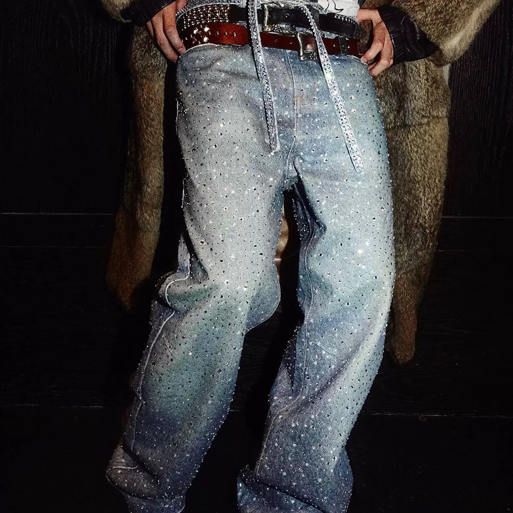 LoopStone Rhinestone Baggy Jeans