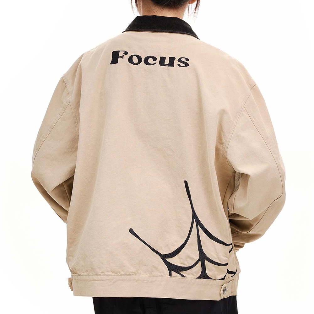 Harajuku Spider Embroidered Zipper Jacket