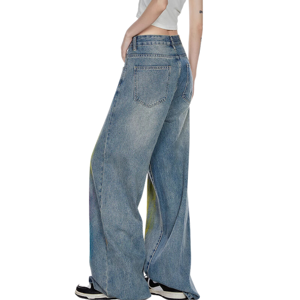 Distressed Iridescent Jeans