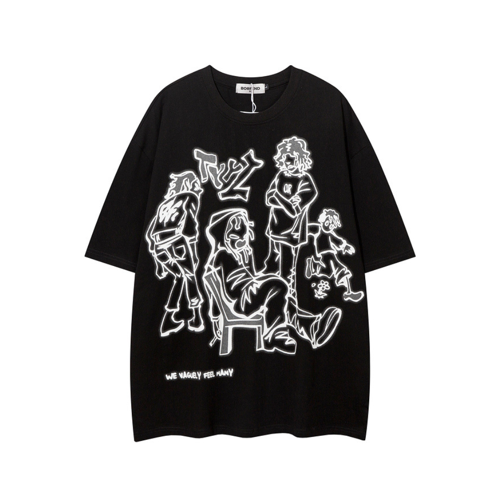 High Street Cartoon Graffiti T-Shirt