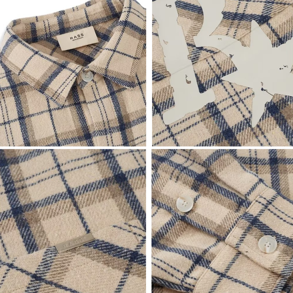 R Star Letter Print Plaid Shirt