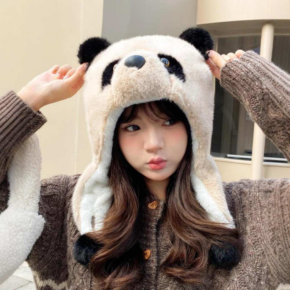 Panda Cycling Plush Hat