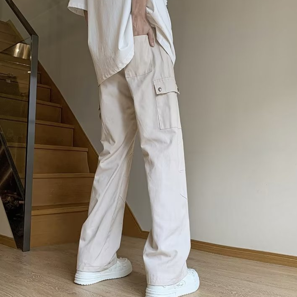 Trendy Straight White Cargo Pants