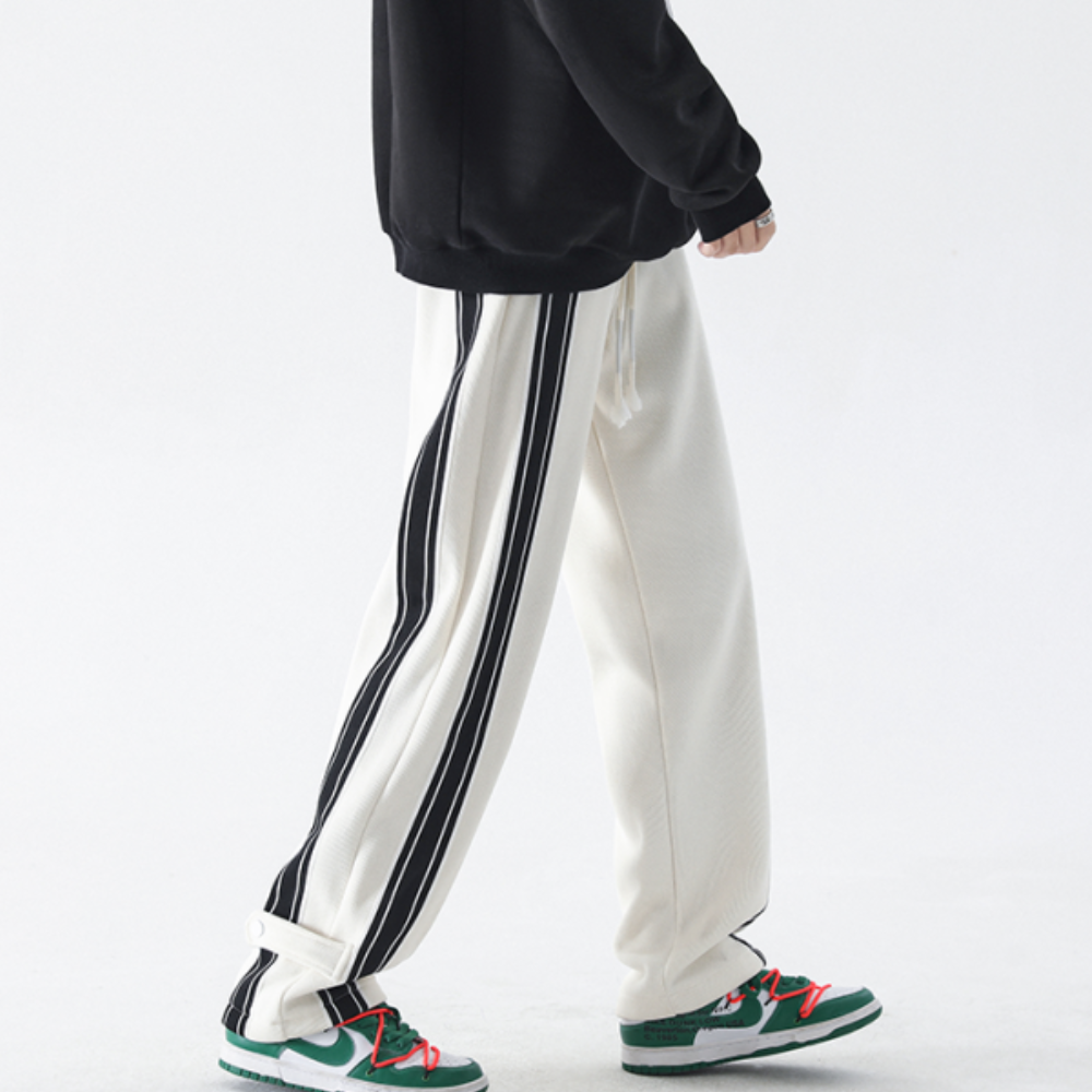 Black and White Striped Sweatpants