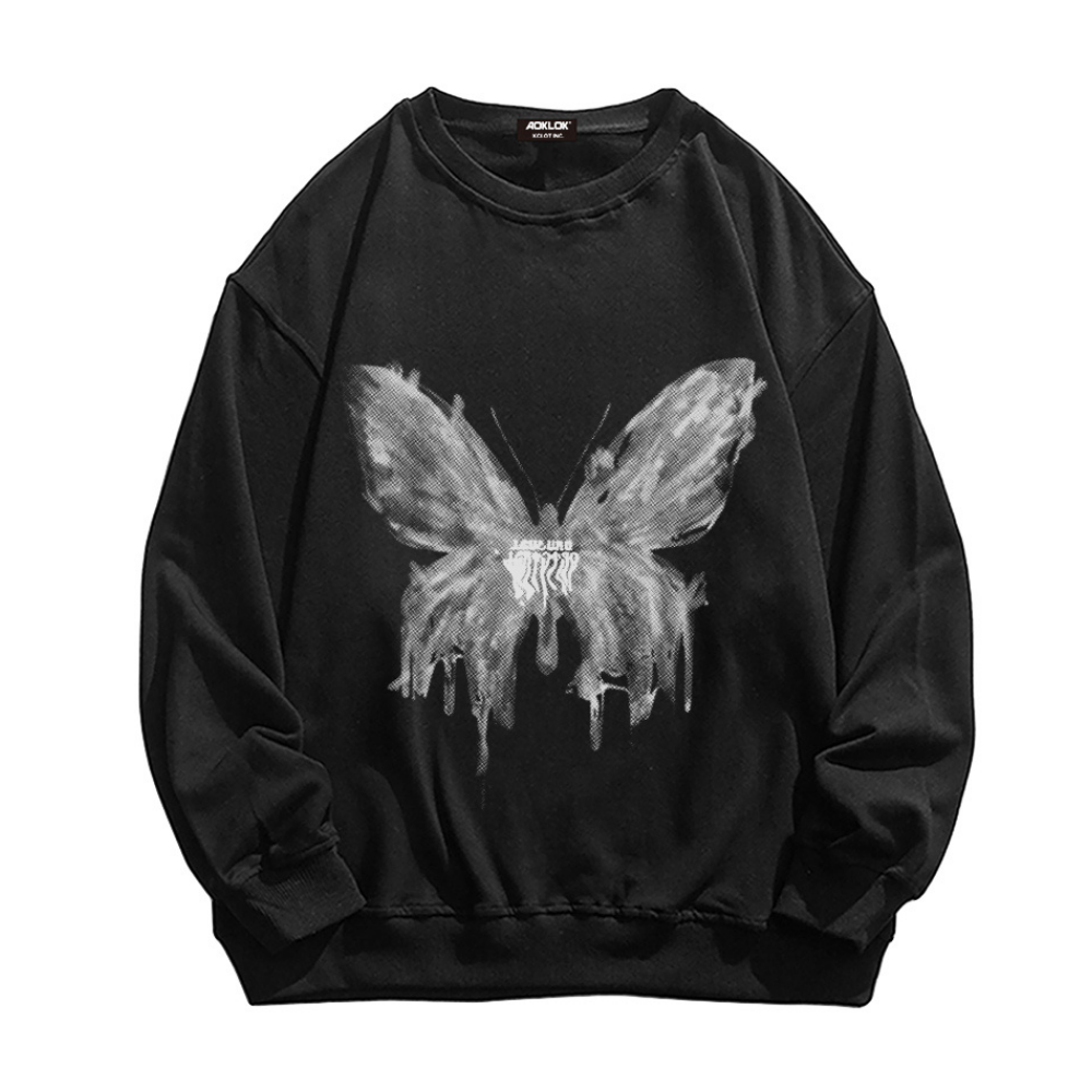 High Street Butterfly Graffiti Sweatshirt