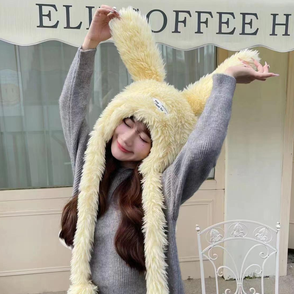 Cute Bunny Plush Thickened Warm Hat