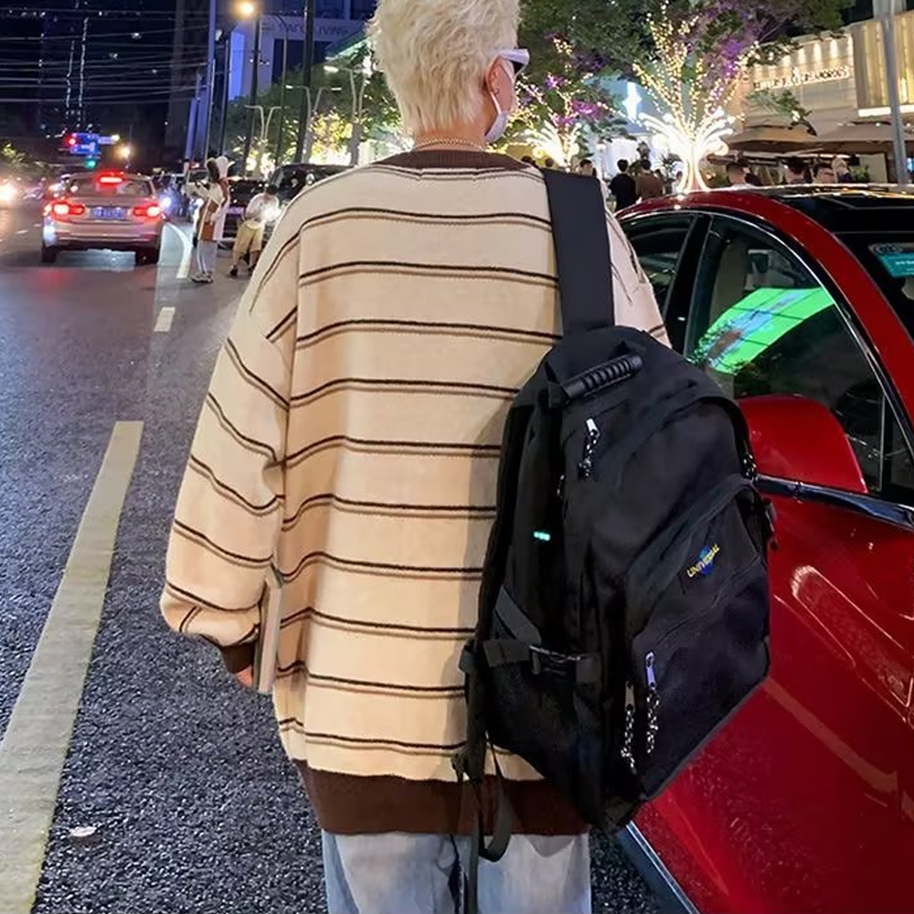Japanese Retro Striped Lamb Sweater