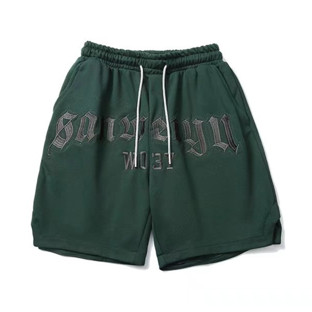 Street Letter Embroidery Basketball Shorts
