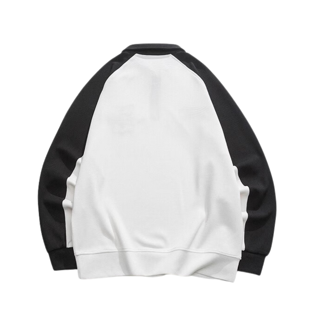 Simple Letter Zipper Polo Sweatshirt