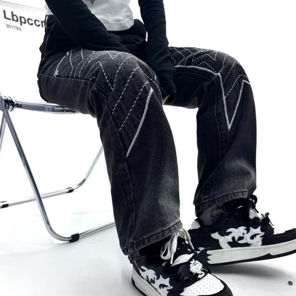 High Street Star Embroidered Jeans