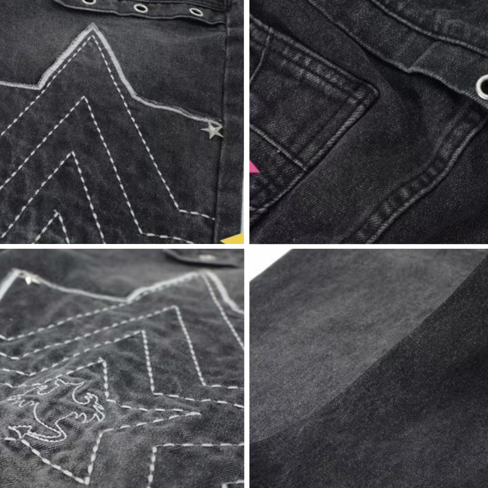 High Street Star Embroidered Jeans